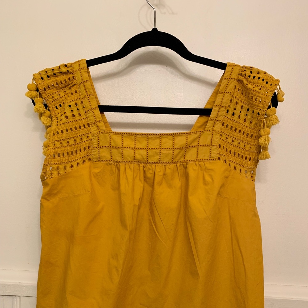 JCREW Smocked Cap-sleeve Top • EUC